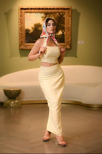 Maria Linen Set in Yellow