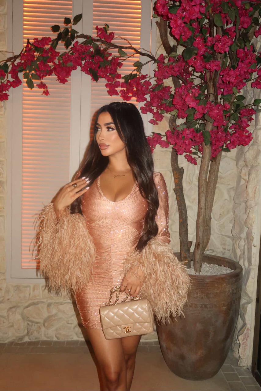 EMMA CRYSTAL DRESS IN ROSE GOLD