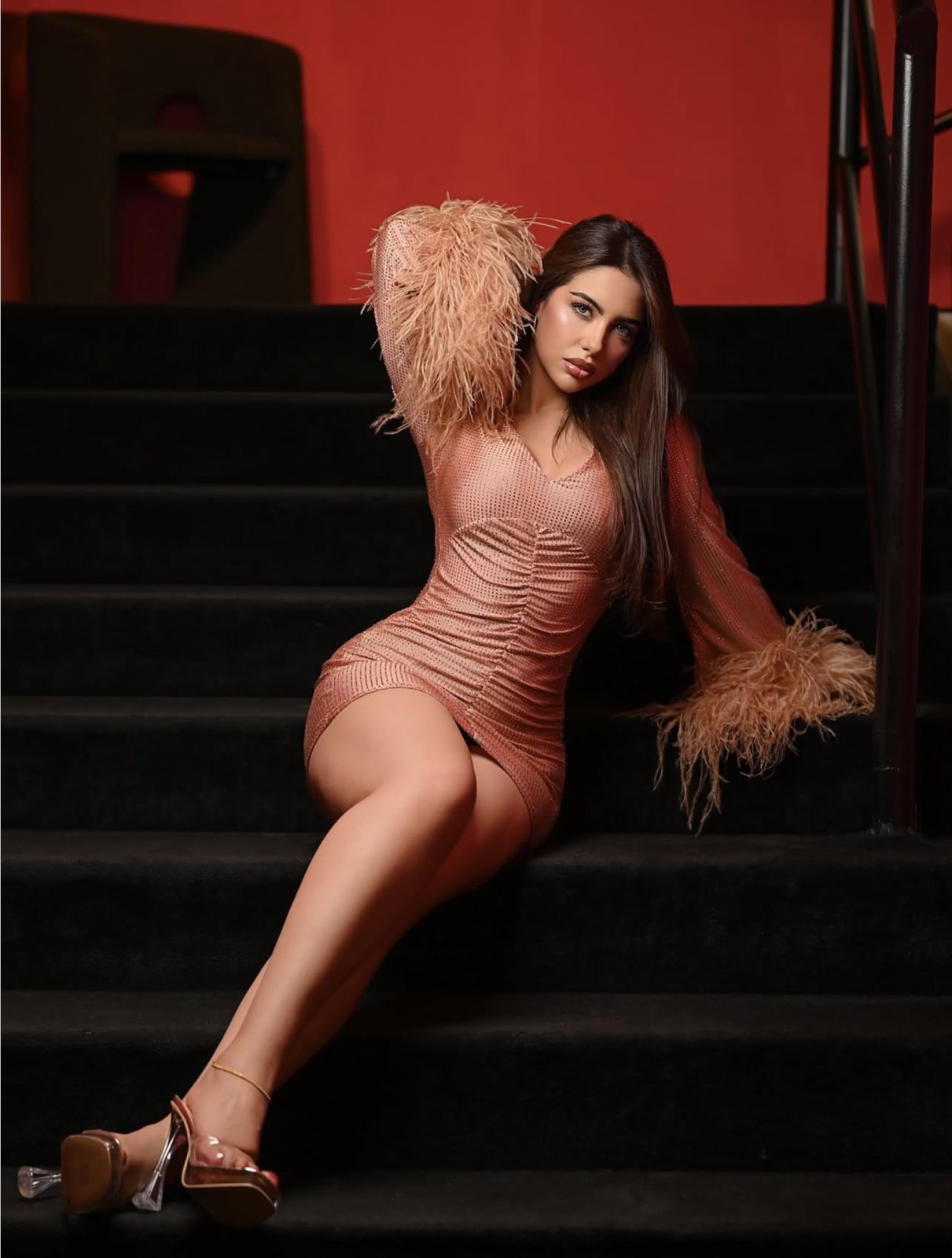 EMMA CRYSTAL DRESS IN ROSE GOLD