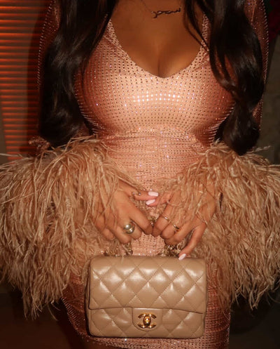 EMMA CRYSTAL DRESS IN ROSE GOLD